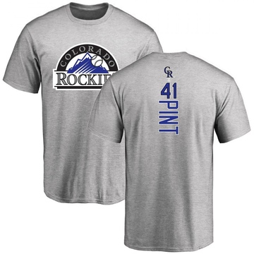 Men's Colorado Rockies Riley Pint ＃41 Backer T-Shirt Ash