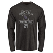 Men's Colorado Rockies Ryan McMahon ＃24 Base Runner Long Sleeve T-Shirt - Black