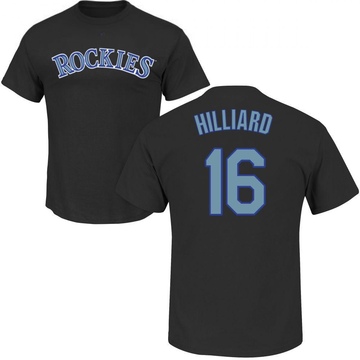 Men's Colorado Rockies Sam Hilliard ＃16 Roster Name & Number T-Shirt - Black