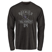 Men's Colorado Rockies Seth Halvorsen ＃54 Base Runner Long Sleeve T-Shirt - Black