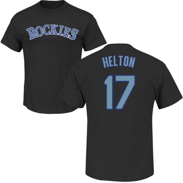 Men's Colorado Rockies Todd Helton ＃17 Roster Name & Number T-Shirt - Black