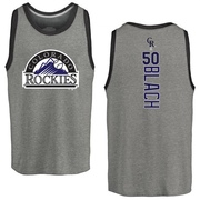 Men's Colorado Rockies Ty Blach ＃50 Backer Tank Top Ash