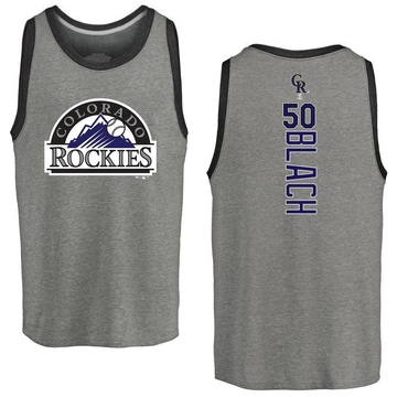 Men's Colorado Rockies Ty Blach ＃50 Backer Tank Top Ash