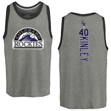 Men's Colorado Rockies Tyler Kinley ＃40 Backer Tank Top Ash