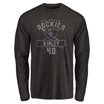 Men's Colorado Rockies Tyler Kinley ＃40 Base Runner Long Sleeve T-Shirt - Black