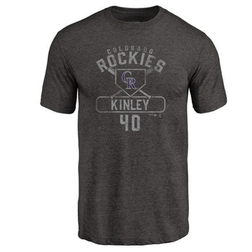 Men's Colorado Rockies Tyler Kinley ＃40 Base Runner T-Shirt - Black