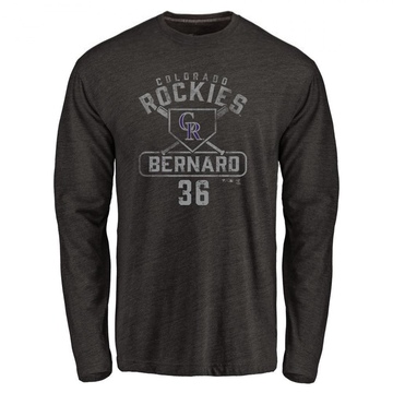 Men's Colorado Rockies Wynton Bernard ＃36 Base Runner Long Sleeve T-Shirt - Black