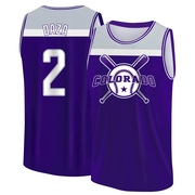 Men's Colorado Rockies Yonathan Daza ＃2 Legend Baseball Tank Top - Purple/Gray