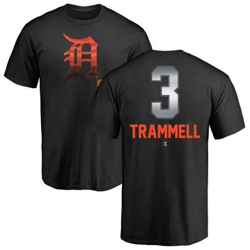 Men's Detroit Tigers Alan Trammell ＃3 Midnight Mascot T-Shirt - Black