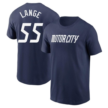 Men's Detroit Tigers Alex Lange ＃55 2024 City Connect Fuse Name & Number T-Shirt - Navy