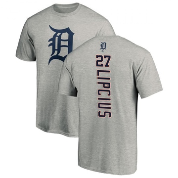 Men's Detroit Tigers Andre Lipcius ＃27 Backer T-Shirt Ash