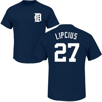 Men's Detroit Tigers Andre Lipcius ＃27 Roster Name & Number T-Shirt - Navy