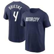 Men's Detroit Tigers Beau Brieske ＃4 2024 City Connect Fuse Name & Number T-Shirt - Navy