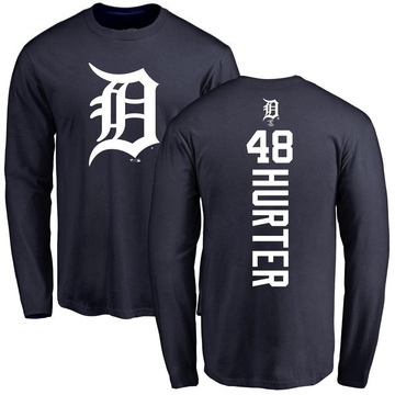 Men's Detroit Tigers Brant Hurter ＃48 Backer Long Sleeve T-Shirt - Navy