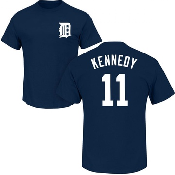 Men's Detroit Tigers Buddy Kennedy ＃11 Roster Name & Number T-Shirt - Navy