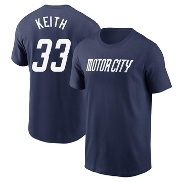 Men's Detroit Tigers Colt Keith ＃33 2024 City Connect Fuse Name & Number T-Shirt - Navy