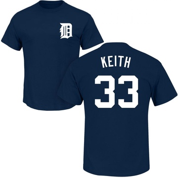 Men's Detroit Tigers Colt Keith ＃33 Roster Name & Number T-Shirt - Navy