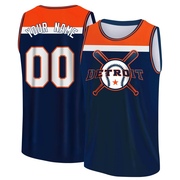 Men's Detroit Tigers Custom ＃00 Legend Baseball Tank Top - Navy/Orange