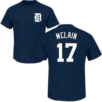 Men's Detroit Tigers Denny McLain ＃17 Roster Name & Number T-Shirt - Navy