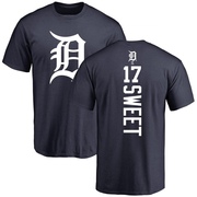 Men's Detroit Tigers Devin Sweet ＃17 Backer T-Shirt - Navy