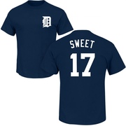 Men's Detroit Tigers Devin Sweet ＃17 Roster Name & Number T-Shirt - Navy