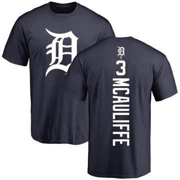 Men's Detroit Tigers Dick Mcauliffe ＃3 Backer T-Shirt - Navy