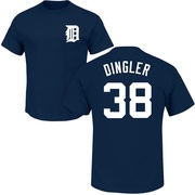 Men's Detroit Tigers Dillon Dingler ＃38 Roster Name & Number T-Shirt - Navy