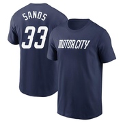 Men's Detroit Tigers Donny Sands ＃33 2024 City Connect Fuse Name & Number T-Shirt - Navy