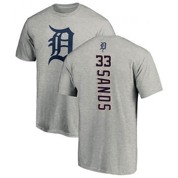 Men's Detroit Tigers Donny Sands ＃33 Backer T-Shirt Ash