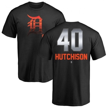 Men's Detroit Tigers Drew Hutchison ＃40 Midnight Mascot T-Shirt - Black