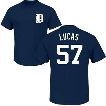 Men's Detroit Tigers Easton Lucas ＃57 Roster Name & Number T-Shirt - Navy