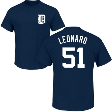 Men's Detroit Tigers Eddys Leonard ＃51 Roster Name & Number T-Shirt - Navy