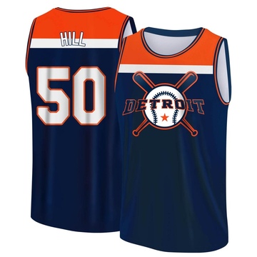 Men's Detroit Tigers Garrett Hill ＃50 Legend Baseball Tank Top - Navy/Orange