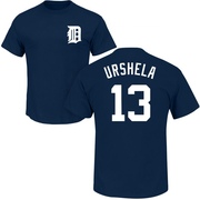 Men's Detroit Tigers Gio Urshela ＃13 Roster Name & Number T-Shirt - Navy