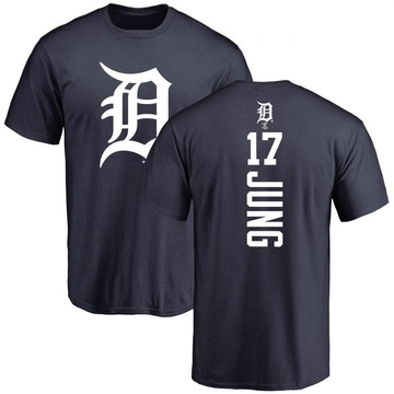 Men's Detroit Tigers Jace Jung ＃17 Backer T-Shirt - Navy