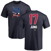 Men's Detroit Tigers Jace Jung ＃17 Name and Number Banner Wave T-Shirt - Navy