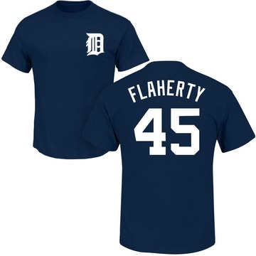 Men's Detroit Tigers Jack Flaherty ＃45 Roster Name & Number T-Shirt - Navy