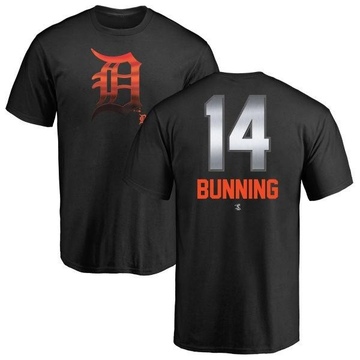 Men's Detroit Tigers Jim Bunning ＃14 Midnight Mascot T-Shirt - Black