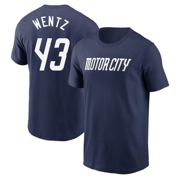 Men's Detroit Tigers Joey Wentz ＃43 2024 City Connect Fuse Name & Number T-Shirt - Navy