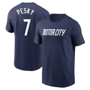 Men's Detroit Tigers Johnny Pesky ＃7 2024 City Connect Fuse Name & Number T-Shirt - Navy