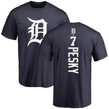 Men's Detroit Tigers Johnny Pesky ＃7 Backer T-Shirt - Navy