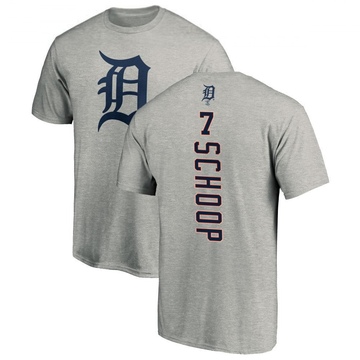 Men's Detroit Tigers Jonathan Schoop ＃7 Backer T-Shirt Ash