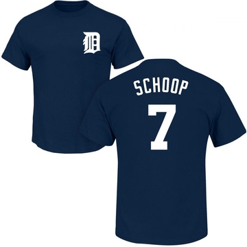 Men's Detroit Tigers Jonathan Schoop ＃7 Roster Name & Number T-Shirt - Navy