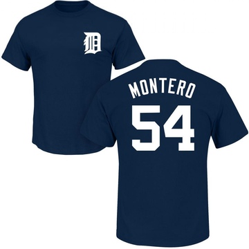 Men's Detroit Tigers Keider Montero ＃54 Roster Name & Number T-Shirt - Navy