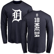 Men's Detroit Tigers Kenta Maeda ＃18 Backer Long Sleeve T-Shirt - Navy