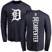 Men's Detroit Tigers Kerry Carpenter ＃30 Backer Long Sleeve T-Shirt - Navy