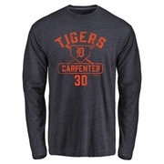 Men's Detroit Tigers Kerry Carpenter ＃30 Base Runner Long Sleeve T-Shirt - Navy