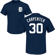 Men's Detroit Tigers Kerry Carpenter ＃30 Roster Name & Number T-Shirt - Navy