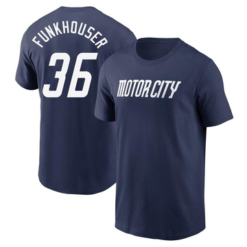 Men's Detroit Tigers Kyle Funkhouser ＃36 2024 City Connect Fuse Name & Number T-Shirt - Navy