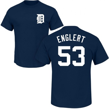 Men's Detroit Tigers Mason Englert ＃53 Roster Name & Number T-Shirt - Navy